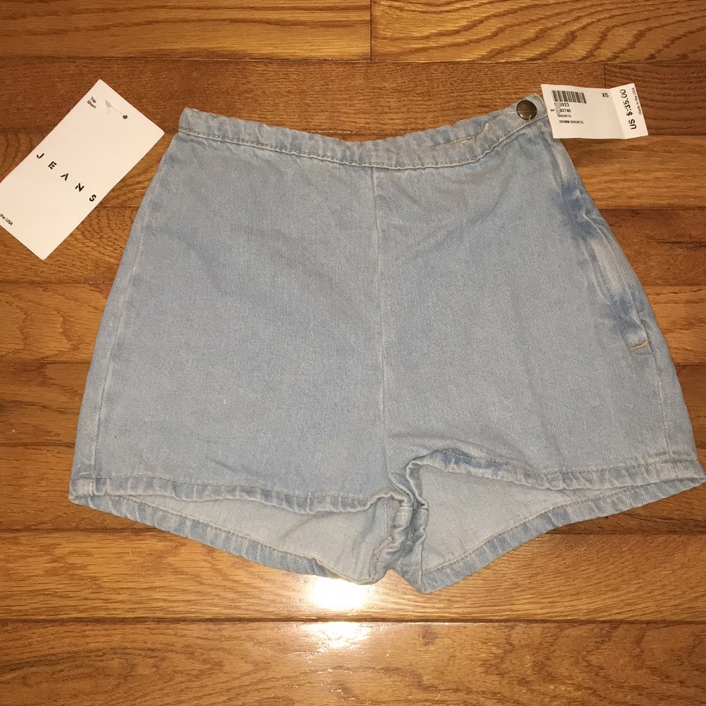 AUTHENTIC AMERICAN APPAREL HIGH WAIST DENIM SHORTS